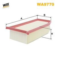 WIX FILTERS WA9770 - año construcción hasta: 09/2015<br>Tipo de filtro: Cartucho filtrante<br>Longitud [mm]: 273<br>Ancho [mm]: 124<br>Altura [mm]: 60<br>