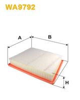 WIX FILTERS WA9792 - Tipo de filtro: Cartucho filtrante<br>Longitud [mm]: 212<br>Ancho [mm]: 292<br>Altura [mm]: 45<br>SVHC: No existen sustancias SVHC<br>