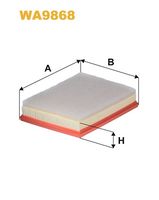 WIX FILTERS WA9868 - Tipo de filtro: Cartucho filtrante<br>Longitud [mm]: 239,5<br>Ancho [mm]: 182,0<br>Altura [mm]: 54<br>