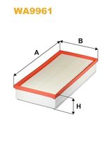 WIX FILTERS WA9515 - Número de piezas necesarias: 2<br>Artículo complementario / información complementaria 2: para ambiente con mucho polvo<br>Tipo de filtro: Cartucho filtrante<br>Longitud [mm]: 389<br>Ancho [mm]: 186<br>Altura [mm]: 63<br>