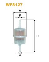 WIX FILTERS WF8127 - Tipo de filtro: Filtro enroscable<br>Altura [mm]: 135<br>Diámetro exterior [mm]: 58<br>Rosca, entrada: M14x1.5<br>Rosca, salida: M 12x1,5<br>