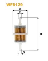 WIX FILTERS WF8129 - Tipo de filtro: Filtro de tubería<br>Altura [mm]: 118<br>Diámetro exterior [mm]: 48<br>Ø entrada [mm]: 8<br>Ø salida [mm]: 8<br>SVHC: No existen sustancias SVHC<br>