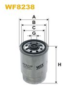 WIX FILTERS WF8238 - N.º de chasis (VIN) desde: 3B_2E397002<br>N.º de chasis (VIN) desde: 3B_2_341104<br>Tipo de filtro: Filtro de tubería<br>Altura [mm]: 195<br>Diámetro exterior [mm]: 88<br>Ø entrada [mm]: 8<br>Ø salida [mm]: 8<br>SVHC: No existen sustancias SVHC<br>