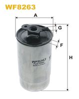 WIX FILTERS WF8263 - año construcción desde: 10/2000<br>año construcción hasta: 02/2003<br>Código de motor: M57D30<br>Tipo de filtro: Filtro de tubería<br>Altura [mm]: 177<br>Diámetro exterior [mm]: 84<br>Ø entrada [mm]: 8<br>Ø salida [mm]: 8<br>