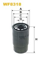 WIX FILTERS WF8318 - Diám. int. 2[mm]: 70<br>Diámetro exterior [mm]: 85<br>Diám. int. 1 [mm]: 63<br>Altura [mm]: 171<br>Rosca, salida: M 16 X 1,5<br>Peso [kg]: 0,5129<br>Tipo de filtro: Filtro enroscable<br>