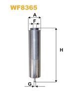 WIX FILTERS WF8365 - Tipo de filtro: Filtro enroscable<br>Altura [mm]: 250<br>Diámetro exterior [mm]: 56<br>Ø salida [mm]: 8<br>Peso [kg]: 0,313<br>