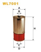 WIX FILTERS WL7001 - Tipo de filtro: Cartucho filtrante<br>Altura [mm]: 195<br>Diámetro exterior 1 [mm]: 91<br>Diámetro exterior 2 [mm]: 88<br>Diám. int. 1 [mm]: 12<br>Diám. int. 2[mm]: 25<br>