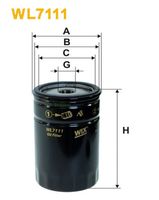 WIX FILTERS WL7111 - Tipo de filtro: Filtro enroscable<br>Altura [mm]: 123<br>Medida de rosca: 3/4-16 UNF<br>Diámetro exterior [mm]: 74<br>Diám. int. 1 [mm]: 69<br>Diám. int. 2[mm]: 62<br>SVHC: No existen sustancias SVHC<br>