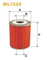 WIX FILTERS WL7225 - año construcción desde: 06/1977<br>Tipo de filtro: Cartucho filtrante<br>Altura [mm]: 128,5<br>Diámetro exterior [mm]: 82<br>Diám. int. 1 [mm]: 28<br>Diám. int. 2[mm]: 28<br>SVHC: No existen sustancias SVHC<br>