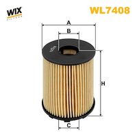 WIX FILTERS WL7408 - año construcción desde: 07/2010<br>Código de motor: 199A9.000<br>Tipo de filtro: Cartucho filtrante<br>Altura [mm]: 105<br>Diámetro exterior [mm]: 66<br>Diámetro interior [mm]: 26<br>Diám. int. 1 [mm]: 26<br>Diám. int. 2[mm]: 41<br>