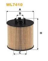 WIX FILTERS WL7410 - Tipo de filtro: Cartucho filtrante<br>Altura [mm]: 76<br>Diámetro exterior [mm]: 66<br>Diám. int. 1 [mm]: 28<br>Diám. int. 2[mm]: 33<br>