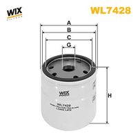 WIX FILTERS WL7428 - Tipo de filtro: Filtro enroscable<br>Altura [mm]: 86,5<br>Medida de rosca: M18x1.5-6H<br>Diámetro exterior [mm]: 76,5<br>Diám. int. 1 [mm]: 71<br>Diám. int. 2[mm]: 62<br>SVHC: No existen sustancias SVHC<br>