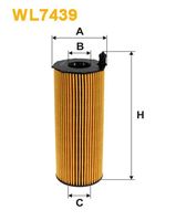 WIX FILTERS WL7439 - Tipo de filtro: Cartucho filtrante<br>Altura [mm]: 200<br>Diámetro exterior [mm]: 76<br>Diám. int. 1 [mm]: 29<br>Diám. int. 2[mm]: 29<br>