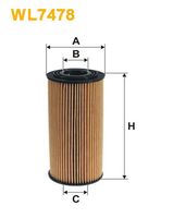 WIX FILTERS WL7478 - año construcción hasta: 06/2015<br>Tipo de filtro: Cartucho filtrante<br>Altura [mm]: 131<br>Diámetro exterior [mm]: 66<br>Diám. int. 1 [mm]: 25<br>Diám. int. 2[mm]: 25<br>Peso [kg]: 0,093<br>