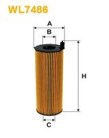 WIX FILTERS WL7486 - Tipo de filtro: Cartucho filtrante<br>Altura [mm]: 201<br>Diámetro exterior [mm]: 76<br>Diámetro exterior 1 [mm]: 72<br>Diámetro interior [mm]: 29<br>Diám. int. 2[mm]: 29<br>Artículo complementario/Información complementaria: con junta<br>