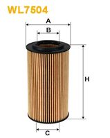 WIX FILTERS WL7504 - Código de motor: CAWB, CBFA<br>Código de motor: CCTA, CCZA<br>Tipo de filtro: Filtro enroscable<br>Diámetro [mm]: 62,5<br>Longitud [mm]: 77<br>Ancho [mm]: 71<br>Altura [mm]: 141<br>Medida de rosca: M27x1.5<br>SVHC: No existen sustancias SVHC<br>