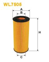 WIX FILTERS WL7505 - año construcción desde: 06/2011<br>Tipo de filtro: Cartucho filtrante<br>Altura [mm]: 155<br>Diámetro exterior [mm]: 65<br>Diámetro interior [mm]: 33<br>Diám. int. 1 [mm]: 33<br>