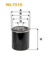 WIX FILTERS WL7510 - año construcción desde: 09/2010<br>año construcción hasta: 12/2014<br>Tipo de filtro: Filtro enroscable<br>Altura [mm]: 91<br>Medida de rosca: UNF 3/4" -16<br>Diámetro exterior [mm]: 78<br>Diám. int. 1 [mm]: 69<br>Diám. int. 2[mm]: 62<br>presión apertura válvula de desviación [bar]: 1<br>