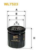 WIX FILTERS WL7523 - Altura [mm]: 79<br>Medida de rosca: M 22 X 1.5 - 6H<br>Diámetro interior [mm]: 63<br>Diámetro exterior [mm]: 76<br>Tipo de filtro: Filtro enroscable<br>Diámetro exterior 1 [mm]: 72<br>presión apertura válvula de desviación [bar]: 1,5<br>