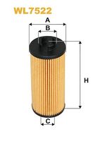 WIX FILTERS WL7522 - Tipo de filtro: Cartucho filtrante<br>Altura [mm]: 125<br>Diámetro exterior [mm]: 53<br>Diámetro interior [mm]: 24<br>Artículo complementario/Información complementaria: con junta<br>Peso [kg]: 0,088<br>