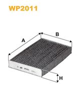 WIX FILTERS WP2011 - Tipo de filtro: Filtro de partículas<br>Versión con carbón activo (art. n.º): WP2011<br>Longitud [mm]: 236<br>Ancho [mm]: 152<br>Altura [mm]: 30<br>SVHC: No existen sustancias SVHC<br>