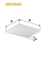 WIX FILTERS WP2046 - Tipo de filtro: Filtro de partículas<br>Longitud [mm]: 195<br>Ancho [mm]: 240<br>Altura [mm]: 20<br>