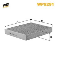 WIX FILTERS WP9291 - Tipo de filtro: Filtro de partículas<br>Versión con carbón activo (art. n.º): WP9291<br>Longitud [mm]: 195<br>Ancho [mm]: 213<br>Altura [mm]: 30<br>SVHC: No existen sustancias SVHC<br>