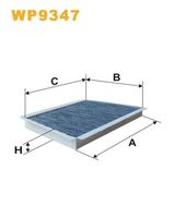 WIX FILTERS WP9347 - Vehículo con dirección a la izquierda / derecha: para vehíc. dirección a la derecha<br>Equipamiento de vehículo: para vehículos con climatizador automático<br>Equipamiento de vehículo: para vehículos con climatización automática de dos zonas<br>Tipo de filtro: Filtro de partículas<br>Versión con carbón activo (art. n.º): WP9347<br>Longitud [mm]: 335<br>Ancho [mm]: 190<br>Altura [mm]: 25<br>Longitud 1 [mm]: 277<br>SVHC: No existen sustancias SVHC<br>