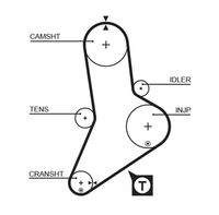 GATES 5335XS - Unidades accionadas: Árbol de levas<br>Nº art. herramienta recomendada: GAT4865<br>Material de las bielas: Fibra de vidrio<br>Material de las correas: Policloropreno (Neopreno)<br>Color: negro<br>Número de dientes: 153<br>Ancho [mm]: 30<br>División dientes [mm]: 9,525<br>Longitud [mm]: 1457<br>