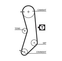 GATES 5030FI - nº de motor desde: 9042883<br>Ancho [mm]: 15<br>Número de dientes: 125<br>Correas: con perfil redondeado de dientes<br>Peso [kg]: 0,076<br>