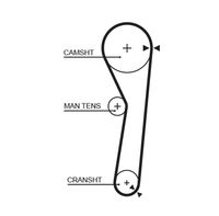 GATES 5316 - Unidades accionadas: Árbol de levas<br>Variante de equipamiento: >04/89<br>Número de dientes: 103<br>Ancho [mm]: 16,0<br>