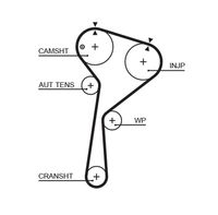 GATES 5578XS - Ancho [mm]: 27<br>Número de dientes: 123<br>Correas: con perfil redondeado de dientes<br>Peso [kg]: 0,1<br>