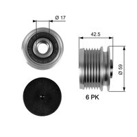 GATES OAP7106 - Número de nervaduras: 6<br>Diámetro [mm]: 55<br>Diámetro interior [mm]: 17<br>Ancho [mm]: 42,3<br>