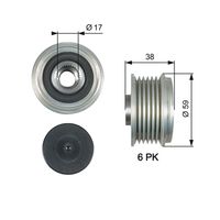 GATES OAP7177 - Número de nervaduras: 6<br>Diámetro [mm]: 55<br>Diámetro interior [mm]: 17<br>Ancho [mm]: 38,2<br>