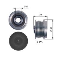 GATES OAP7113 - Rueda libre alternador