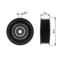 GATES T36000 - Polea tensora, correa poli V - DriveAlign™