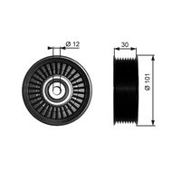 GATES T36170 - Unidades accionadas: Alternador<br>Equipamiento de vehículo: para vehículos sin aire acondicionado<br>Lado de montaje: a la izquierda abajo<br>Unidades accionadas: Alternador<br>Equipamiento de vehículo: para vehículos con climatizador<br>Número de piezas necesarias: 2<br>Lado de montaje: ambos lados<br>Superficie: liso<br>Material: Plástico<br>Diámetro exterior [mm]: 95<br>Diámetro interior [mm]: 10<br>Ancho [mm]: 32<br>