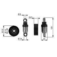 GATES T38242 - Unidades accionadas: Alternador<br>Unidades accionadas: bomba de agua<br>Ancho de la superficie de contacto de los rodillos [mm]: 24,5<br>Diámetro exterior [mm]: 80<br>Material: Plástico<br>Peso [kg]: 0,15<br>