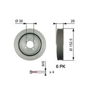 GATES TVD1011A - Polea, cigüeñal - DriveAlign™