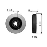 GATES TVD1042 - Polea, cigüeñal - DriveAlign™