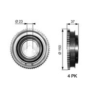 GATES TVD1053 - Polea, cigüeñal - DriveAlign™