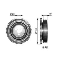 GATES TVD1052 - Polea, cigüeñal - DriveAlign™