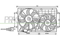 NRF 47389 - Lado de montaje: derecha<br>Tensión [V]: 12<br>Potencia nominal [W]: 180<br>Diámetro 1 [mm]: 295<br>Número paletas de ventilador: 7<br>Artículo complementario / información complementaria 2: sin bastidor de ventilador radiador (armazón)<br>Calefacción / Refrigeración: Ventilador simple<br>Forma del enchufe: en forma de d<br>Número de enchufes de contacto: 2<br>