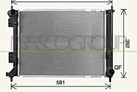 NRF 59341 - Clase de caja de cambios: Automática, 4 vel.<br>Longitud de red [mm]: 500<br>Ancho de red [mm]: 374<br>Profundidad de red [mm]: 16<br>Tipo radiador: Aletas refrigeración soldadas<br>