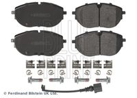 BLUE PRINT ADBP420103 - Código de motor: DMZA<br>para diámetro disco de freno [mm]: 308<br>Número de PR: 2E3<br>Longitud [mm]: 136<br>Ancho [mm]: 72<br>Ancho [mm]: 70<br>Homologación: ECE R90 Approved<br>Lado de montaje: Eje delantero<br>Espesor/grosor 1 [mm]: 18<br>Contacto avisador de desgaste: con contacto avisador de desgaste<br>Peso [kg]: 2,45<br>Artículo complementario / información complementaria 2: con material de fijación<br>