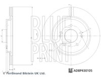 BLUE PRINT ADBP430105 - Espesor de disco de frenos [mm]: 30<br>Llanta, nº de taladros: 5<br>Cantidad de agujeros de fijación: 2<br>Espesor [mm]: 50<br>Diámetro exterior [mm]: 340<br>corona de agujeros - Ø [mm]: 114<br>Superficie: revestido<br>Tipo de disco de frenos: ventilación interna<br>Lado de montaje: Eje delantero<br>Espesor mínimo [mm]: 28<br>Diámetro de centrado [mm]: 69<br>Peso [kg]: 12,1<br>