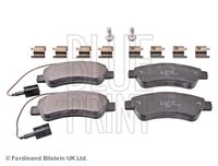 BLUE PRINT ADP154211 - Código de carga útil: Carga útil ligera<br>Longitud [mm]: 169<br>Ancho [mm]: 62<br>Homologación: ECE R90 Approved<br>Número de indicadores de desgaste [por eje]: 2<br>Lado de montaje: Eje delantero<br>Espesor/grosor 1 [mm]: 18<br>Contacto avisador de desgaste: con contacto avisador de desgaste<br>Peso [kg]: 2,100<br>Artículo complementario / información complementaria 2: con material de fijación<br>