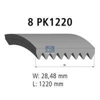 DAYCO 8PK1894HD - año construcción hasta: 01/2010<br>Unidades accionadas: Alternador<br>Variante de equipamiento: >0110 , AC<br>para OE N°: 1702605<br>Longitud [mm]: 1520<br>Número de nervaduras: 8<br>