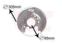 VAICO V203447 - Lado de montaje: Eje trasero izquierda<br>Superficie: cincado<br>Referencia artículo par: V20-3447<br>Material: Chapa de acero<br>Superficie: barnizado al horno<br>Peso [kg]: 0,37<br>