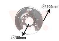 VAICO V203447 - Lado de montaje: Eje trasero izquierda<br>Superficie: cincado<br>Referencia artículo par: V20-3447<br>Material: Chapa de acero<br>Superficie: barnizado al horno<br>Peso [kg]: 0,37<br>